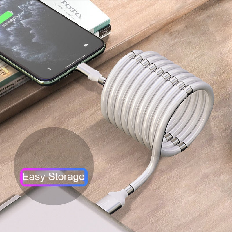 Retractable Fast Charging Magnetic Data Cable