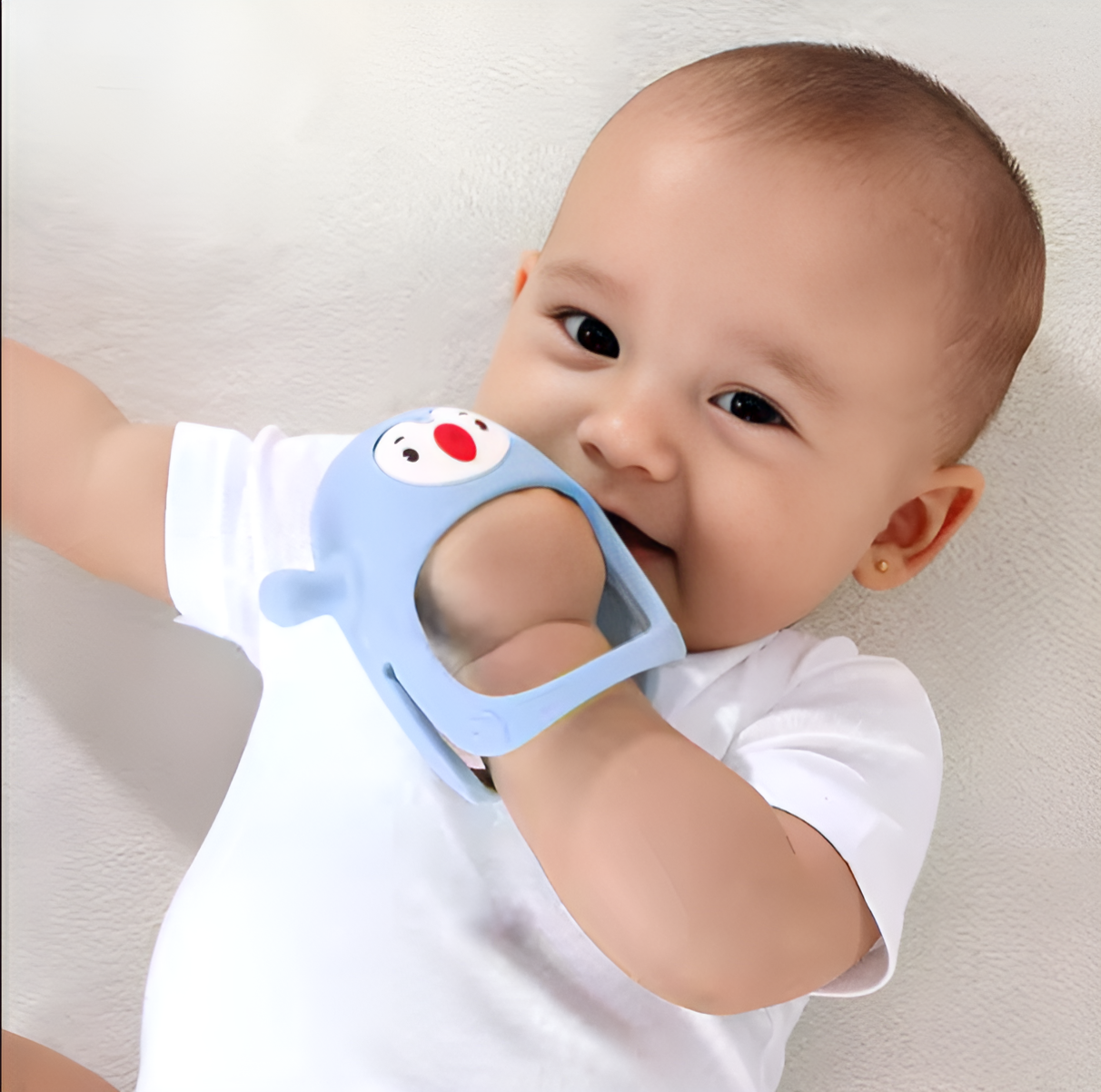 Stay-Put Silicone Teething Ring